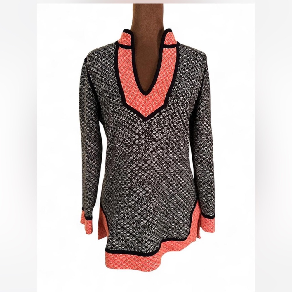 Tory Burch geometric print cotton tunic top size xs
